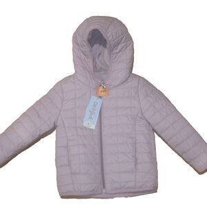 Quilted Puffer Hooded Jacket Cat &Jack Lavender Mauve Size 12 Months NEW
